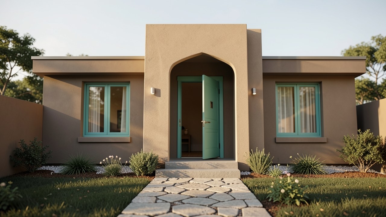 A sunlit modern house with a clear pathway, symbolizing the journey to homeownership and informed mortgage decisions.